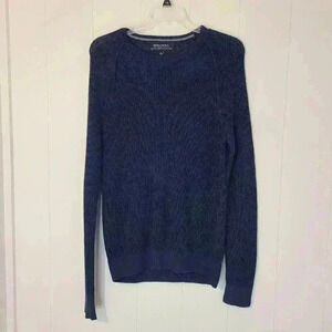Banana Republic Italian Linen Sweater Navy Blue Size Large